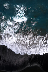 Poster - Aerial view of Black sand beach.