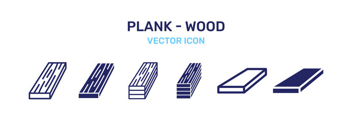 wood plank icon set. vector illustration