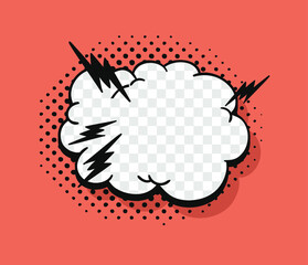 Poster - Pop art speech bubble without text and Transparent Background. Cartoon style vector collection of frames. Comic illustration