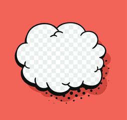 Poster - Pop art speech bubble without text and Transparent Background. Cartoon style vector collection of frames. Comic illustration