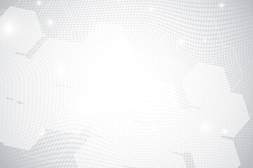 Wall Mural - geometric dot mesh gradient background. hexagon white light gradient for your text. grey color backd