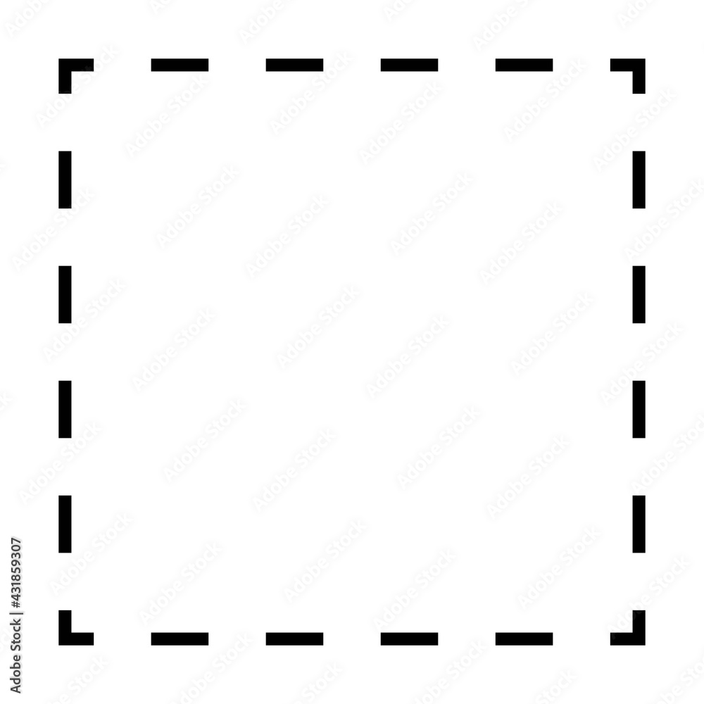 Square Pictogramm Square shape dashed icon vector symbol for creative graphic design ui ...
