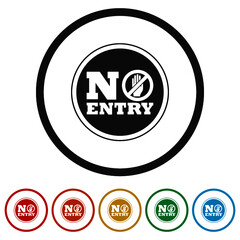 Wall Mural - No entry sign ring icon color set