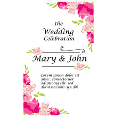 Wall Mural - Wedding invitation template