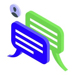 Poster - Customer chat icon. Isometric of Customer chat vector icon for web design isolated on white background