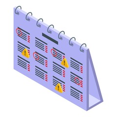 Poster - Calendar meetings icon. Isometric of Calendar meetings vector icon for web design isolated on white background