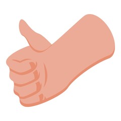 Poster - Hand thumb icon. Isometric of Hand thumb vector icon for web design isolated on white background