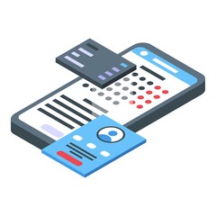 Poster - Phone interface icon. Isometric of Phone interface vector icon for web design isolated on white background