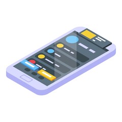 Poster - Mobile interface icon. Isometric of Mobile interface vector icon for web design isolated on white background