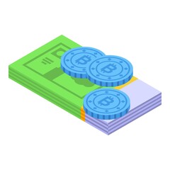Poster - Crypto money icon. Isometric of Crypto money vector icon for web design isolated on white background