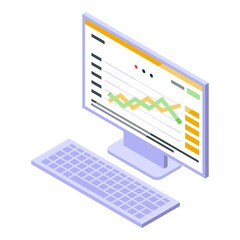Poster - Crypto analytics icon. Isometric of Crypto analytics vector icon for web design isolated on white background