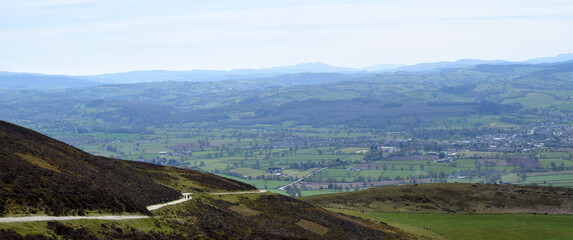 panoramic shot of landscapes of north wales in the uk