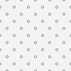 Poster - Black empty circles. Vector diagonal grid. White background.