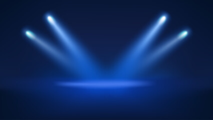 Poster - Dark srudio and bright beams of projectors