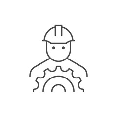 Wall Mural - Engineer or builder line outline icon