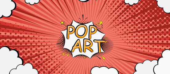 Aufkleber - Comics red retro background with halftone corners. Vector illustration