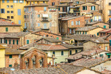 Fototapeta Miasto - Siena, Italy. Beautiful architecture of Siena city center.