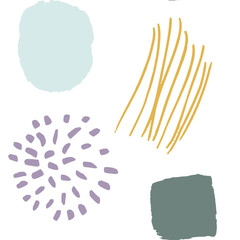 Poster -  Vector abstract seamless background. Hand painted graphic elements, colorful brush strokes and shapes for decoration, invitations, posters, card, textile