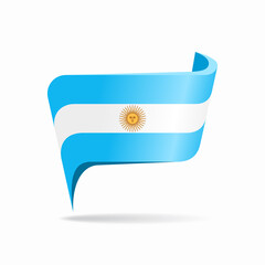 Argentinean flag map pointer layout. Vector illustration.