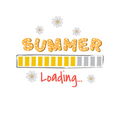 Wall Mural - Loading progress Bar with text Summer. Vector illustration.