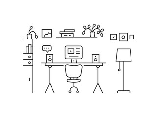 linear room interior for freelance