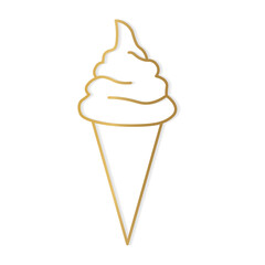 Wall Mural - golden ice cream icon-  vector illustration