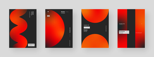 abstract set placards, posters, flyers, banner designs. colorful gradient on vertical a4 format. gla