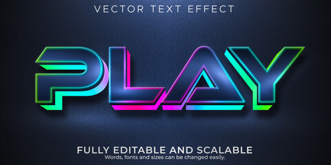 play gaming editable text effect, rgb and neon text style