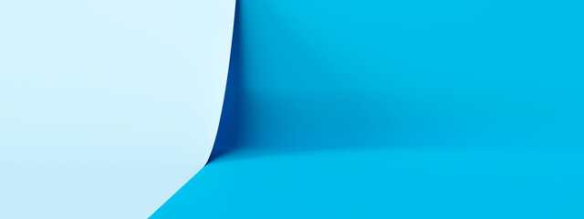 Leinwandbilder - Light blue product stage background or podium pedestal display on blank modern art room with studio showcase backdrop. 3D rendering.
