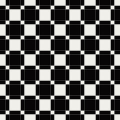 Poster - Checkered black squares abd white background. Vector.