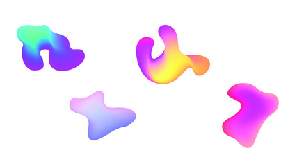 Poster - Abstract Set Liquid Color Collection Geometric Shapes Fluid Gradient Dynamic Elements Banner Logo Vector Desgin Style Trendy