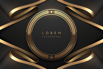 Wall Mural - Black and gold luxury template background