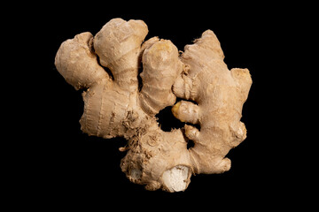 Poster - Ginger root isolated on a black background