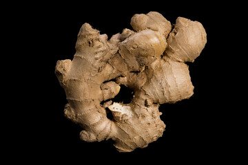 Poster - Ginger root isolated on a black background