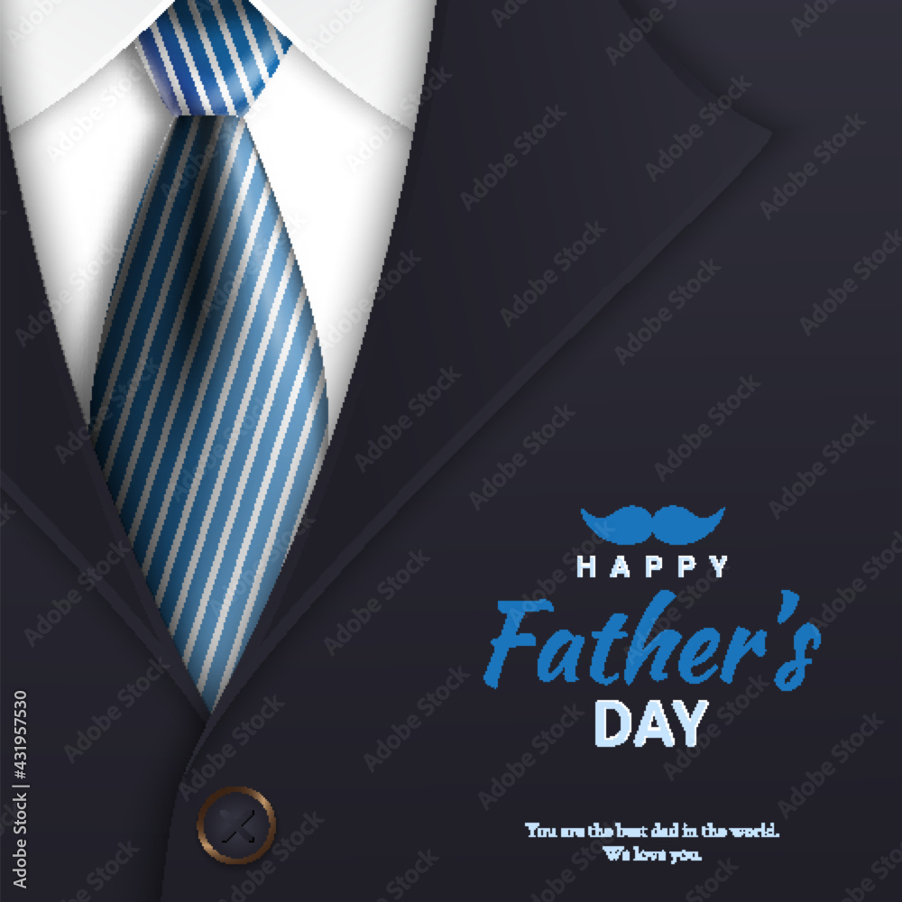Father's Day poster or banner template with tie and costumes. For Father's Day in Promotion 3d style and shopping templates for love dad - obrazy, fototapety, plakaty 