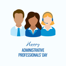 Happy Administrative Professionals' Day Vector. Administrative Workers Men And Women Vector. Office People Icon Set. Important Day