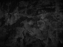 Black White Grunge Background. Old Concrete Wall Texture Background With Copy Space For Design. Web Banner. Halloween, Desolation, Horror Concept.
