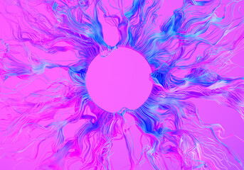 Poster - Abstraction with lines waves. Abstract geometry. Waves texture from bending fibers. Flying colored threads. Abstraction with lines for background. 3 D image