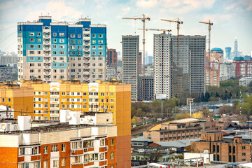 Big city construction / tower cranes