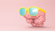 © George J/Westend61 - Three dimensional render of human brain wearing sunglasses