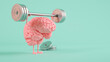 © George J/Westend61 - Three dimensional render of human brain lifting weights