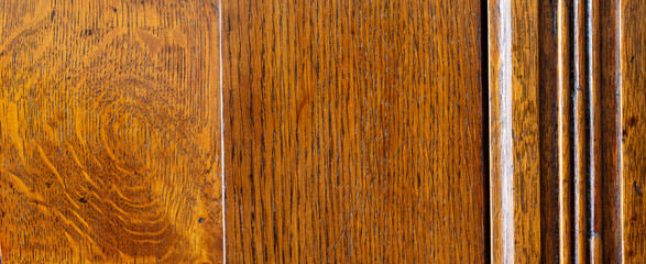 Old oak wardrobe door as wood background texture