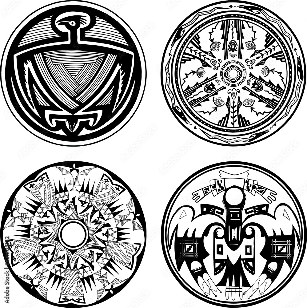 Ancient Native American Symbols Set Stock Vector | Adobe Stock