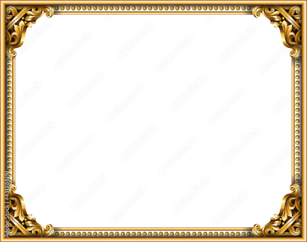 Gold classic frame of the rococo baroque Stock Vector | Adobe Stock