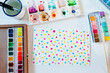 © Gemma Ferrando/Westend61 - Colorful watercolor abstract dots pattern on white paper background