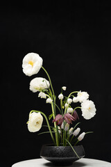 Wall Mural - Beautiful spring flower arrangement in ikebana vase