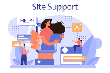 Poster - website technical support concept. idea of web page diagnostic