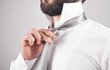 © andranik123 - Businessman fixing his tie. Fashion, Lifestyle