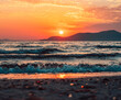 Sunset at Beach with mirror effect - French Riviera