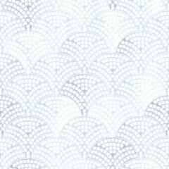 Poster - Modern seamless pattern, mosaic texture, fish grid
